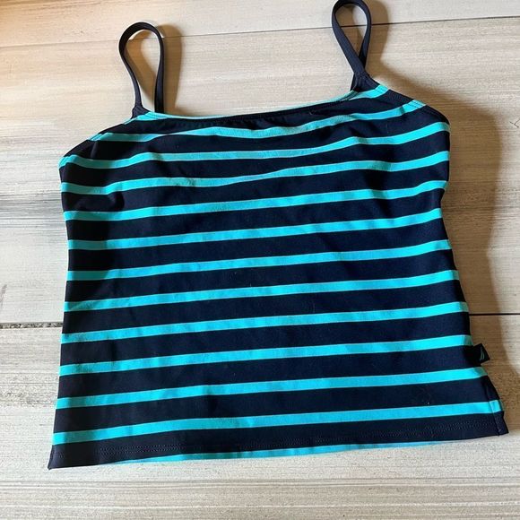 Nautica Swim Top two tone Navy/Turquoise Sz 10 - Picture 5 of 5